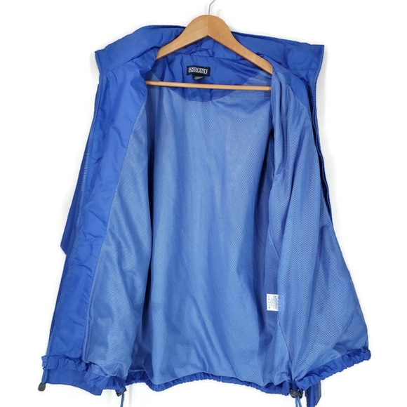 Lands End Mens Nylon Jacket Coat Softshell Outdoor Blue Rain Windbreaker SZ L - Picture 3 of 11